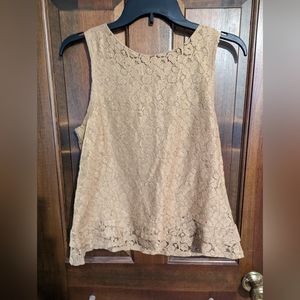 Banana Republic medium tan lace blouse